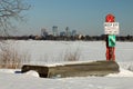 Dangerous Ice on Lake Calhoun in Minneapolis, Minnesota Royalty Free Stock Photo