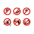 6 dangerous insects awareness Royalty Free Stock Photo