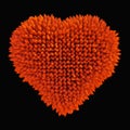 Dangerous love: sharp acidotus heart shape isolated