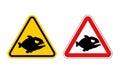 Dangerous marine predator. Attention of Piranha. Hazard symbols