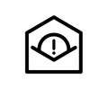 Dangerous message. Email error vector logo icon. Envelope with exclamation mark. Sign and alert error, alarm danger