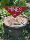 Dangerous mines sign Royalty Free Stock Photo