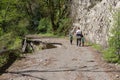 Dangerous mountain footpath