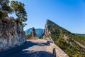 Dangerous mountain road in the French Alps Royalty Free Stock Photo