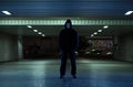 Dangerous mugger in the underpass Royalty Free Stock Photo