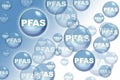 Dangerous PFAS per-and polyfluoroalkyl substances used in products and materials due to their enhanced water-resistant properties