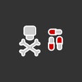 Dangerous pills vector icon. . Eps 10