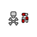 Dangerous pills vector icon. . Eps 10