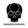 dangerous radiaton icon, black vector sign with editable strokes, concept illustration Royalty Free Stock Photo
