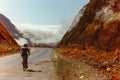 Dangerous road cyclist Las Jungas Bolivia