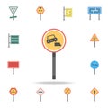 Dangerous roadside colored icon. Detailed set of color road sign icons. Premium graphic design. One of the collection icons for