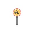 Dangerous roadside colored icon. Element of road signs and junctions icon for mobile concept and web apps. Colored Dangerous roads