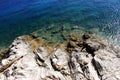 Dangerous rocky sea view in Greece