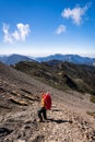 Dangerous scree road