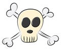 Dangerous skull symbol vector or color illustration