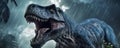 Dangerous tyrex under the rain, AI generated Royalty Free Stock Photo