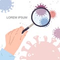 Dangerous virus. laboratory infection test. vector illustration