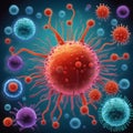 danger pathogens, AI-generatet Royalty Free Stock Photo