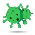 Dangerous viruses isolated white background