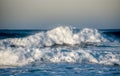 Dangerous wavy ocean with wind waves crashing