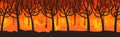 dangerous wildfire bush fire development dry woods burning trees global warming natural disaster concept intense orange Royalty Free Stock Photo