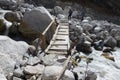 Dangerous wooden foot bridge in Thokla, Everest Base Camp trek, Nepal