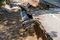 Edge Of A Road That Has Been Eroded By Water. Royalty Free Stock Photo