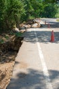 Edge Of A Road That Has Been Eroded By Water. Royalty Free Stock Photo