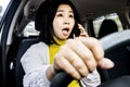 Dangers of Using a Mobile Phone While Driving with Careless Asian Woman's Car Accident