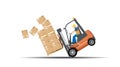 Dangers when working with a forklift. Observe the permitted load capacity