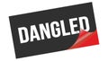 DANGLED text on black red sticker stamp Royalty Free Stock Photo