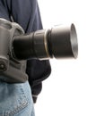 Dangling Camera on back Royalty Free Stock Photo