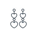dangling earring icon vector from fashion concept. Thin line illustration of dangling earring editable stroke. dangling earring Royalty Free Stock Photo