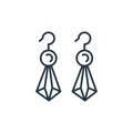 dangling earring icon vector from jewelry concept. Thin line illustration of dangling earring editable stroke. dangling earring Royalty Free Stock Photo