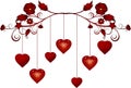 Dangling valentine hearts