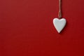 Dangling white heart minimal style Royalty Free Stock Photo
