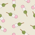 Dango seamless pattern vector illustration Royalty Free Stock Photo