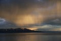 Lake scene sunset at Dangya Yunk in Tibet