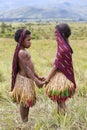 Dani tribal girls at the annual Baliem Valley Festival. Royalty Free Stock Photo