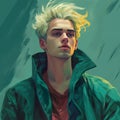 Daniel In Artgerm-inspired Green Sweater And Jacket