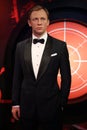 Daniel Craig as the agent 007 James Bond wax statue Royalty Free Stock Photo
