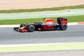 Daniel Ricciardo drives the Red Bull Racing car on track for the Spanish Formula One Grand Prix at Circuit de Catalunya