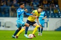 Danil Glebov of FC Rostov battle for the ball with Wilmar Barrios of FC Zenit St. Petersburg