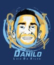 Digital art of Danilo - Brazilian footballer. Royalty Free Stock Photo