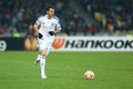 Danilo Silva runs with ball, UEFA Europa League Round of 16 second leg match between Dynamo and Everton Royalty Free Stock Photo