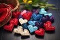 danish christmas hearts woven in festive colors Royalty Free Stock Photo