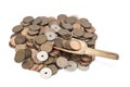 Danish coins with a spoon Royalty Free Stock Photo