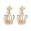 Danish Design Earrings With Round Crowns And Diamonds Royalty Free Stock Photo