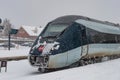 Danish DSB IC4 train set as a regional train at Vordingborg train station Royalty Free Stock Photo