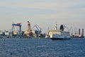 Danish ferry ship coming to the harbor